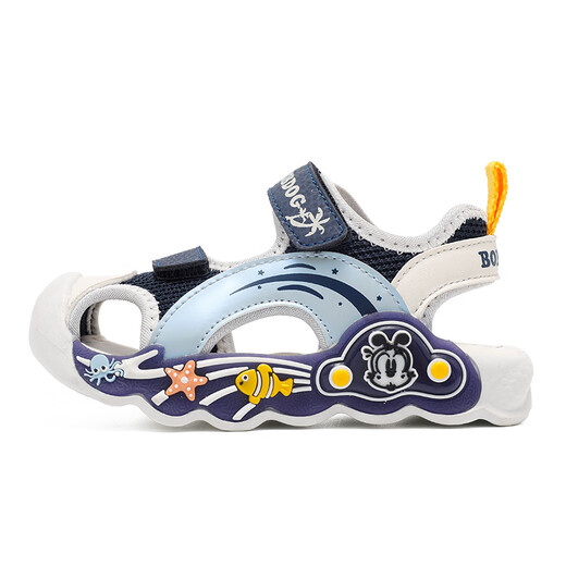 Babudou children's shoes summer breathable baby shoes boys toddler shoes children's toe sandals 105352043 navy blue/m 24