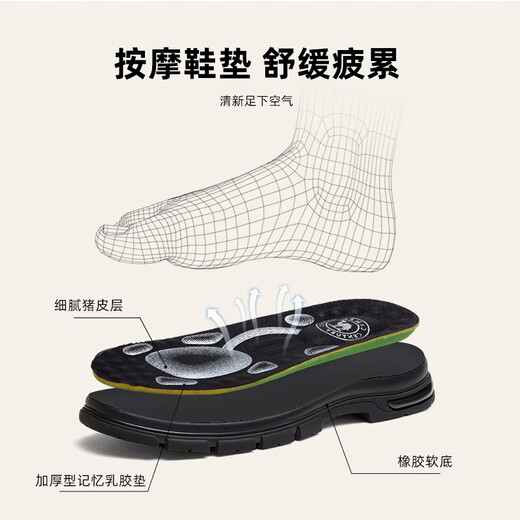 Camel (CAMEL) cowhide comfortable work casual dad classic business leather shoes for men G14A211653 black 42