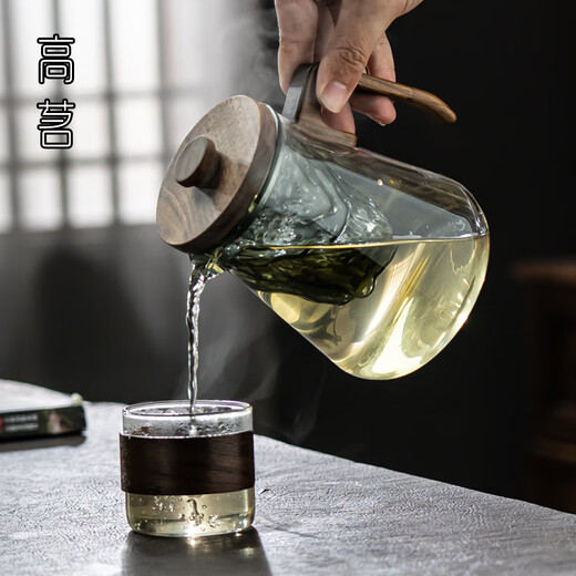 Gaoming glass mountain view teapot household heat-resistant kettle tea water separation large capacity thickened tea boiler new kettle iceberg teapot 780ml