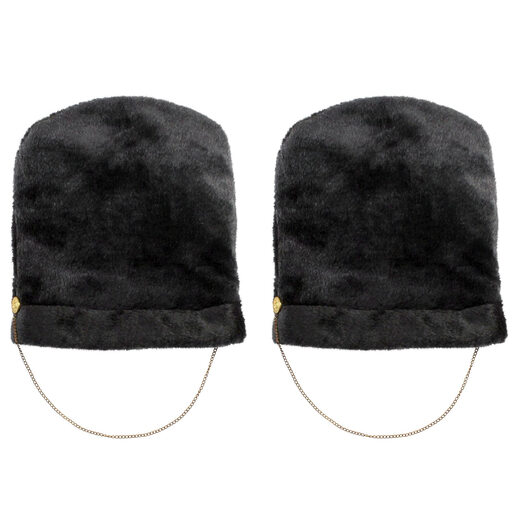 Beistle 2-piece set of plush royal guard faux bearskin hats for British themed parties