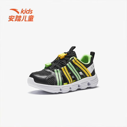 Anta children's boys' sandals beach shoes summer new outdoor Baotou breathable water and land river shoes beach shoes black/Anta white-3 30 size