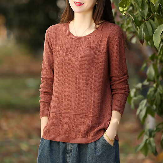 xcfreht2025文艺纯色针织衫女宽松百搭潮 黑色9901款 M  建议115-130斤