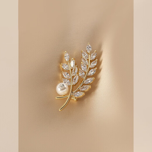 Leaf brooch women's niche exquisite and high-end temperament brooch high-end coat corsage leaves