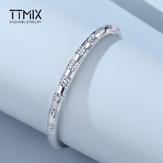 TTMIX round push-pull platinum bracelet for women pt950 platinum round bracelet fashion car flower room glossy bracelet weight 20.45g width 4.4mm