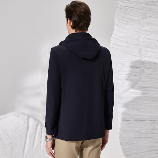 Antonio detachable hood and easy care simple business mid-length windbreaker men's high-end casual business jacket