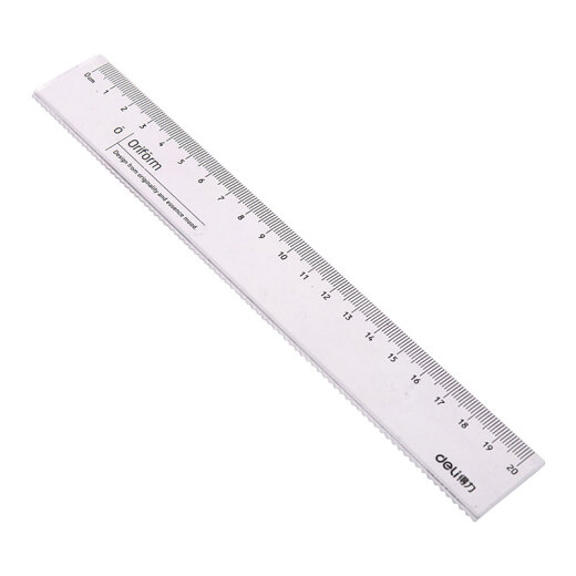 Deli transparent 20cm student ruler college entrance examination drawing charting wavy edge ruler 79752 single pack school stationery gift