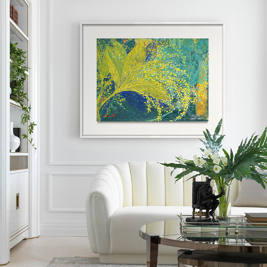 Bright Orange House Living Room Painting Sofa Background Painting Porch Decoration Painting Modern Simple High-end Art Print Chen Shunzhi Gilt (70% of customers choose) Framing size 80cm*60cm without mirror