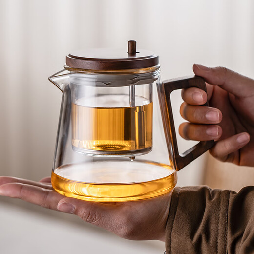 Porcelain brand tea set transparent elegant cup tea water separation glass teapot high temperature resistant office tea tea set