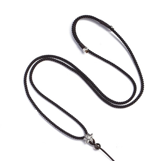 Minamiuri necklace rope jade pendant jade pendant lanyard wear-resistant adjustable hanging neck sling pendant rope men and women pendant rope 925 anemone pendant lanyard - black
