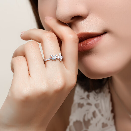 APM Monaco LUMIERE Series Butterfly Ring Gift Box 925 Silver Women's Ring