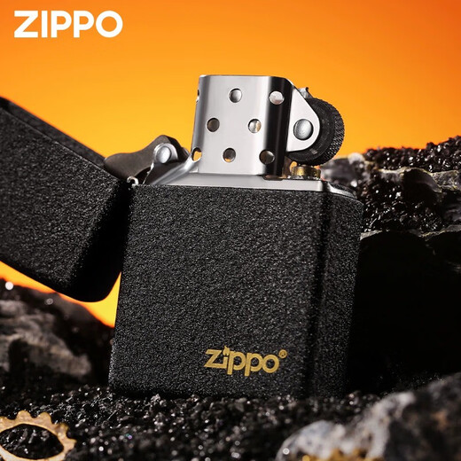 ZIPPO EDGE煤油防风打火机经典黑裂漆送男友礼物男士定制刻字正版 236标志-单机版  tc9901lq