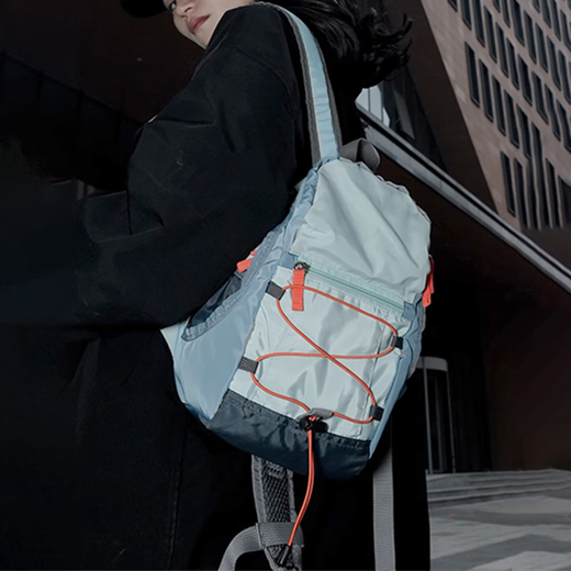 小野七天旅行户外双肩包男女轻便登山包爬山小号背包徒步骑行运动书包尼龙 小号徒步背包 雾霾蓝