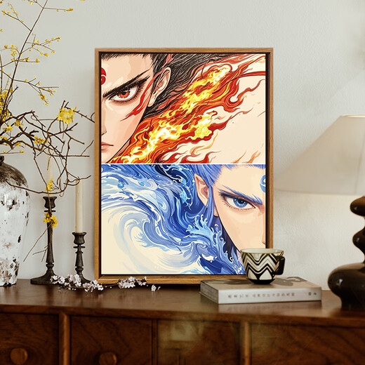 Nezha digital oil painting 2025 new Nezha 2: The Devil Boy Naohai digital oil painting DIY hand-painted graffiti card LL12146 40*50cm thickened solid wood inner frame acrylic paint +