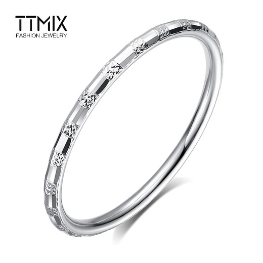TTMIX round ladies platinum bracelet pt950 fashionable platinum round bracelet smooth spaced car flower bracelet 60mm weight 17.80g width 4.5mm