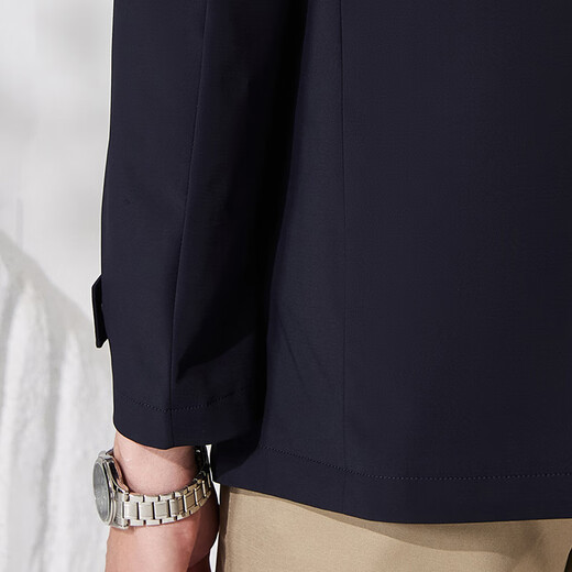 Antonio detachable hood and easy care simple business mid-length windbreaker men's high-end casual business jacket