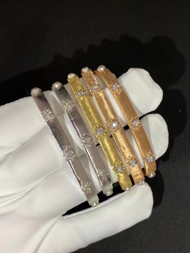 Weici 18k gold inlaid stone classic Macri brushed bracelet, retro brushed craftsmanship, Chinese style bracelet