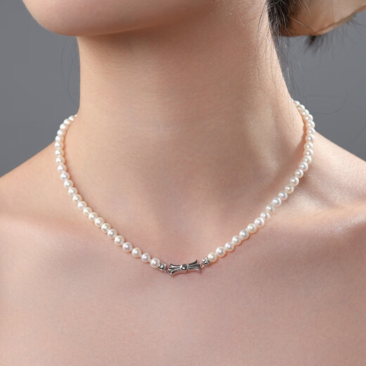 Dara pearl necklace for women, nearly round freshwater pearl clavicle chain, gift for wife, mother, elders, birthday, festival and Chinese Valentine's Day gift