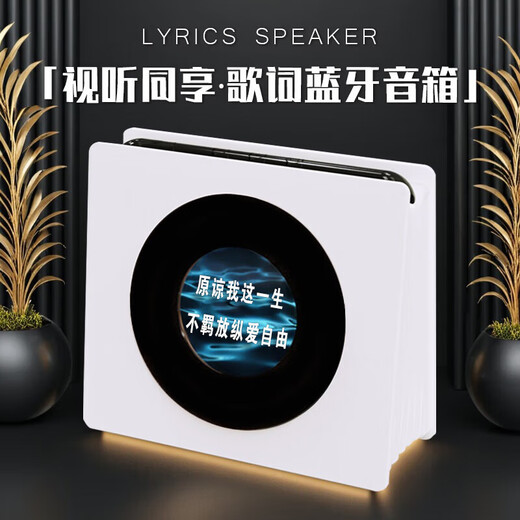 四舍五入属意悬浮歌词蓝牙音箱智能字幕壁画桌面复古音响女生闺蜜男士高级感小众新婚乔迁男生女士生日礼物 典雅白|生日礼物女士精致高级感实用有意义
