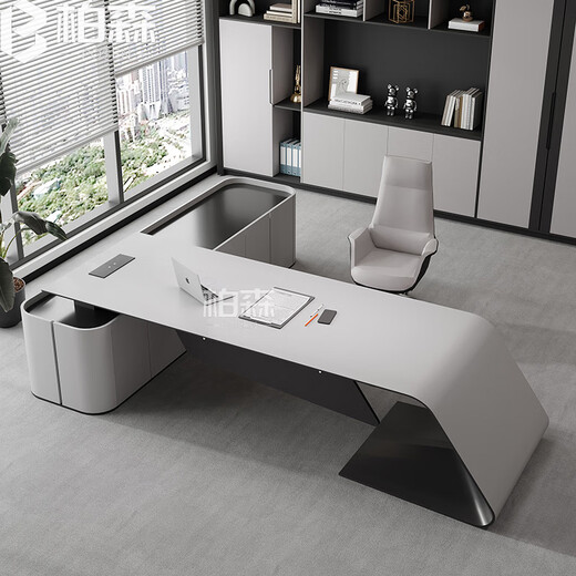 Painted boss desk and chair combination, president desk, light luxury, high-end writing desk, designer Bugatti executive desk, size and color customization