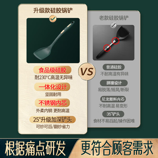 Shining high-quality spatula, silicone spatula, high temperature resistant kitchenware set, frying spoon, cooking spatula, non-stick special spatula, soft spoon, food grade, affordable silicone spatula, high temperature resistant 230 C