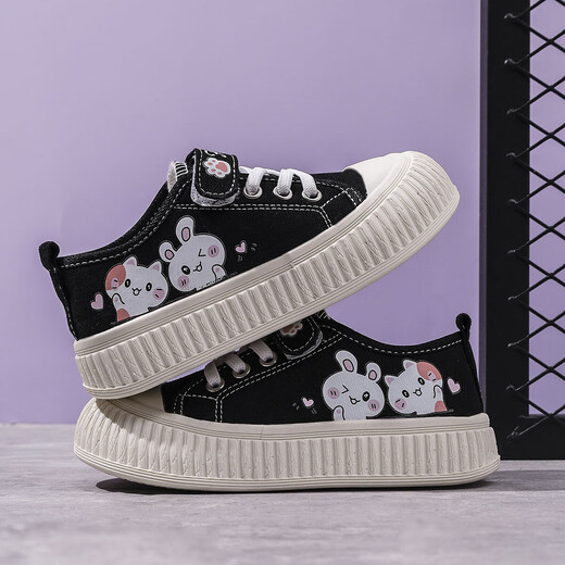 Children's canvas shoes for women 2025 new popular models for men 26-36 soft sole casual breathable Korean style low-top cloth shoes biscuit sole white 27 inner length 17cm