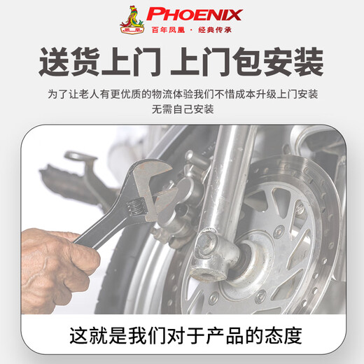 Phoenix Cool Electric Tricycle Home Small Elderly Walking Electric Tricycle Tricycle Elderly Leisure Battery Car 600W丨60V24A Black Gold + Battery Life About 55 Kilometers