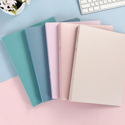 齐心（COMIX）(Comix) 新品莫兰迪色60页资料册 办公学生插袋档案收纳A6636 米黄