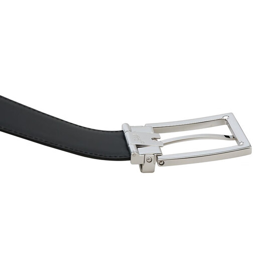 万宝龙（MONTBLANC）针式扣带黑色男士商务皮带/腰带 宽3.5cm 黑色114435