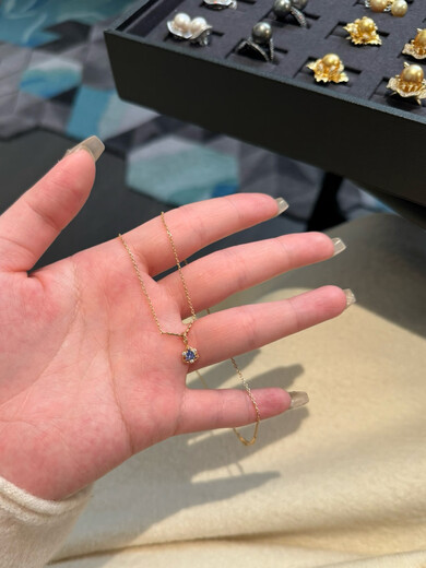 Huaiyin natural tanzanite ring earrings detachable multi-wear necklace gentle jewelry set commuter student gift for women natural tanzanite ring beauty size 5