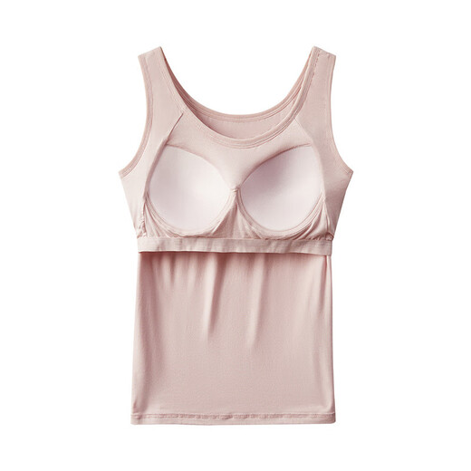 XCFREHT【1484次回购】莫代尔女吊带背心一体式聚拢带胸垫长款透气舒适修 背心款【黑色+肤色】两件 L 建议【105-120斤】