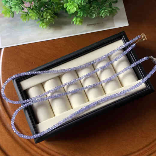 Chipping temperament, whitening natural tanzanite bracelet, two-turn bracelet, faceted disc beads, diamond cut, exquisite women's ins simple style