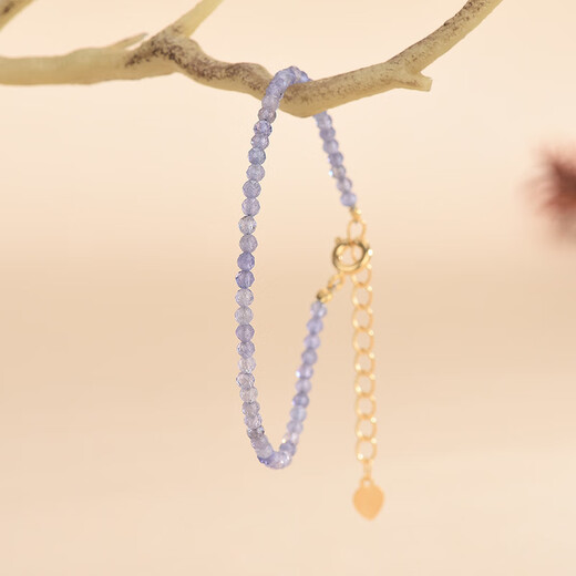 Xiangman sleeve natural crystal bracelet for women, extremely fine 3mm tanzanite round bead bracelet, niche design, summer fresh style for women, about 2.5 tanzanite faceted bracelet, hand circumference about 15