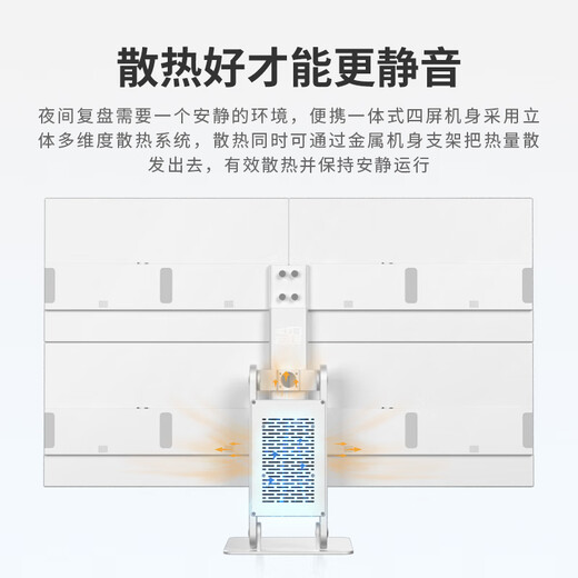 Haoduo Screen 18.5-inch portable all-in-one anti-glare screen for financial stock trading and futures reading, multi-screen computer, four-screen stock split-screen display, trader reading and stock trading assembly computer, portable four-screen-Star Silver, Mavericks 13th generation i9 version, 18.5-inch high-definition screen, travel version (including exclusive all-aluminum suitcase)