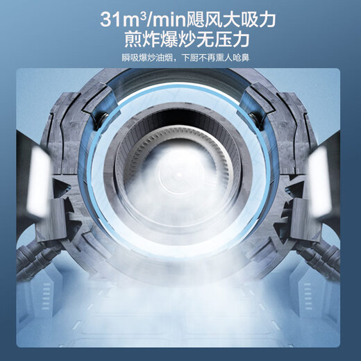 Haier variable frequency range hood 31 cubic meters large air volume suction gas stove set top side double three suction kitchen two-piece set suction and exhaust machine hot melt self-cleaning 973 upgraded model 759 stove set variable frequency hood + 5.2kw concentrated energy fire stove