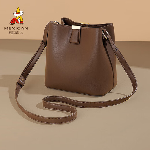 Scarecrow bag for women 2025 new cowhide leather shoulder crossbody bucket bag light luxury high-end birthday gift for girlfriend and wife