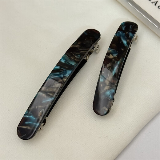 Korean style acetic acid full clip ponytail clip large one-word clip spring clip textured hairpin back head hair accessories headdress for women small size