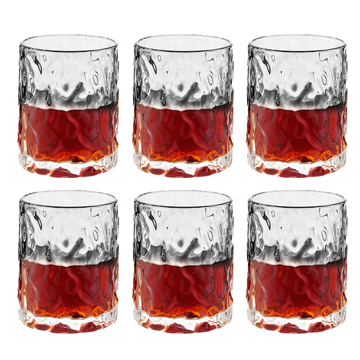 Heisou high-looking tree pattern heat-resistant glass cup household water cup milk cup coffee cup red wine beer cup transparent cup 250ml water cup 6 pieces + cup holder