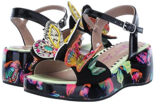 Betsey johnson girls lotty sandals black butterfly 5 big kids