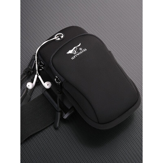 SEPTWOLVES SEPTWOLVES mobile phone arm bag for men running sports arm bag for women waterproof wrist bag for mobile phone arm bag light summer fashion black (new product for summer)