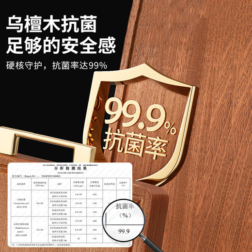 爱仕达（ASD）切菜板实木砧板百年龄乌檀木抗菌防霉加大加厚家用案板45*30*2.5