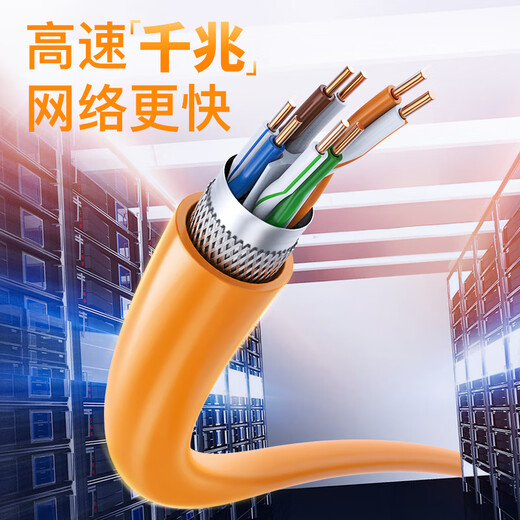 Akihabara (CHOSEAL) Câble réseau blindé Gigabit Cat6 de catégorie 5e et 6e surveillance extérieure étanche câble réseau ignifuge sans halogène à faible fumée Catégorie 6e double blindage QS6169A Câble réseau 10 Gigabit 305 m