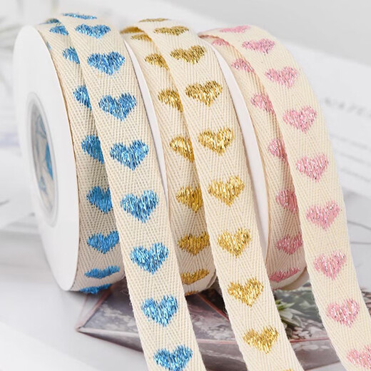 Ribbon ribbon holiday gift packaging with diy decorative ribbon cake baking packaging with ethnic style straps deep red love 1.6cm*9m