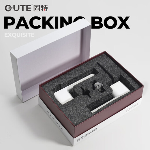 GUTE cerradura de puerta silenciosa minimalista puerta interior del dormitorio moderna puerta de madera simple succión magnética estilo italiano manija de la puerta de la cerradura del hogar 9708 blanco + 3 bisagras planas + succión de la puerta