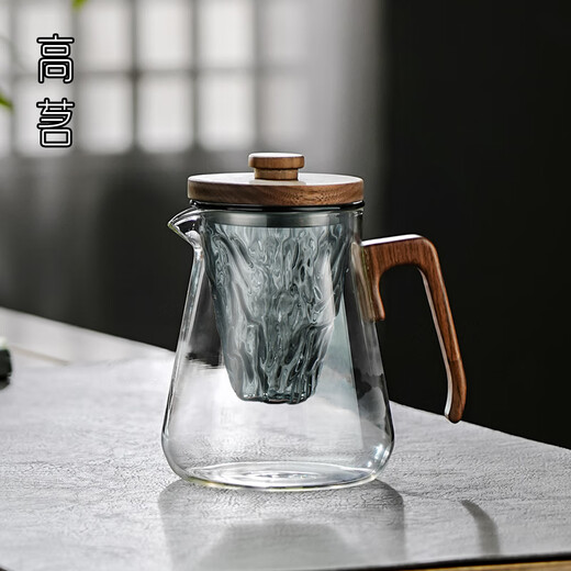 Gaoming glass mountain view teapot household heat-resistant kettle tea water separation large capacity thickened tea boiler new kettle iceberg teapot 780ml