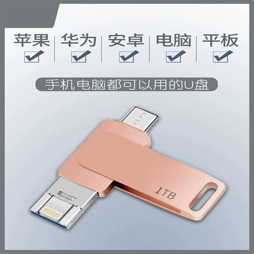 华为 小米 苹果手机大容量1tb  u盘1t电脑两用type-cvivo优盘512g 银色 银色1TB