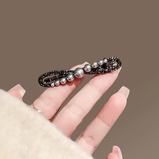 Forehead side bangs high-end pearl hairpin for women 2025 new adult hair clip duckbill clip headdress pearl bow side clip 6cm