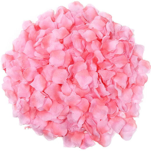Huaiyin simulated rose petals wedding hand scattered wedding room KTV bar confession proposal Valentine's Day decoration pink gradient 1000 pieces no rubbing required