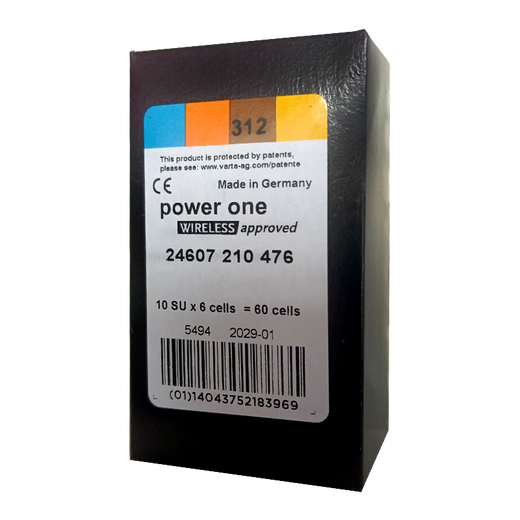 Oticon Powerone German original imported battery P10/13/312/675 zinc air button hearing aid accessories P312 whole box/10 plates/60 capsules