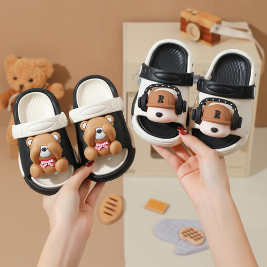 Ayanting Eagle Summer Children's Cartoon Anti -Rutsch -Porenschuhe Leichte weiche Sohle Sandalen schwarz 26 -27 [innere Länge 155]
