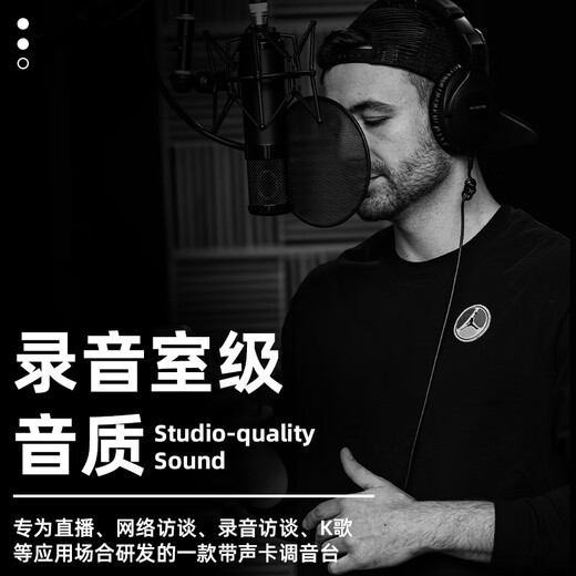 Depusheng professional 8-way mixer computer recording small home KTV singing video conference live radio karaoke USB sound card Bluetooth U disk equalization 16 kinds of reverb portable DE8